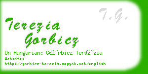 terezia gorbicz business card